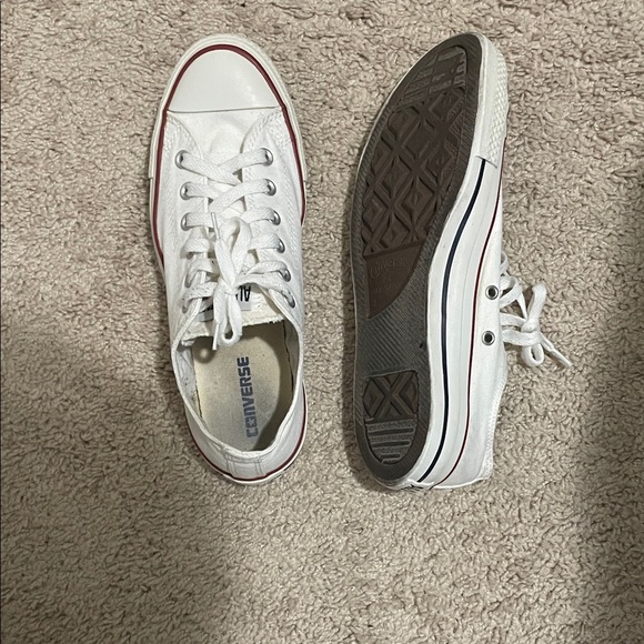 Converse Shoes - Converse White and Red Low-Top Shoes
